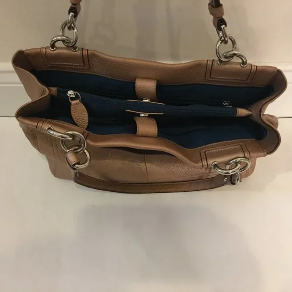 Coach Golden Brown Shoulder Leather Bag (K1160-F16531) - Picture 9 of 11